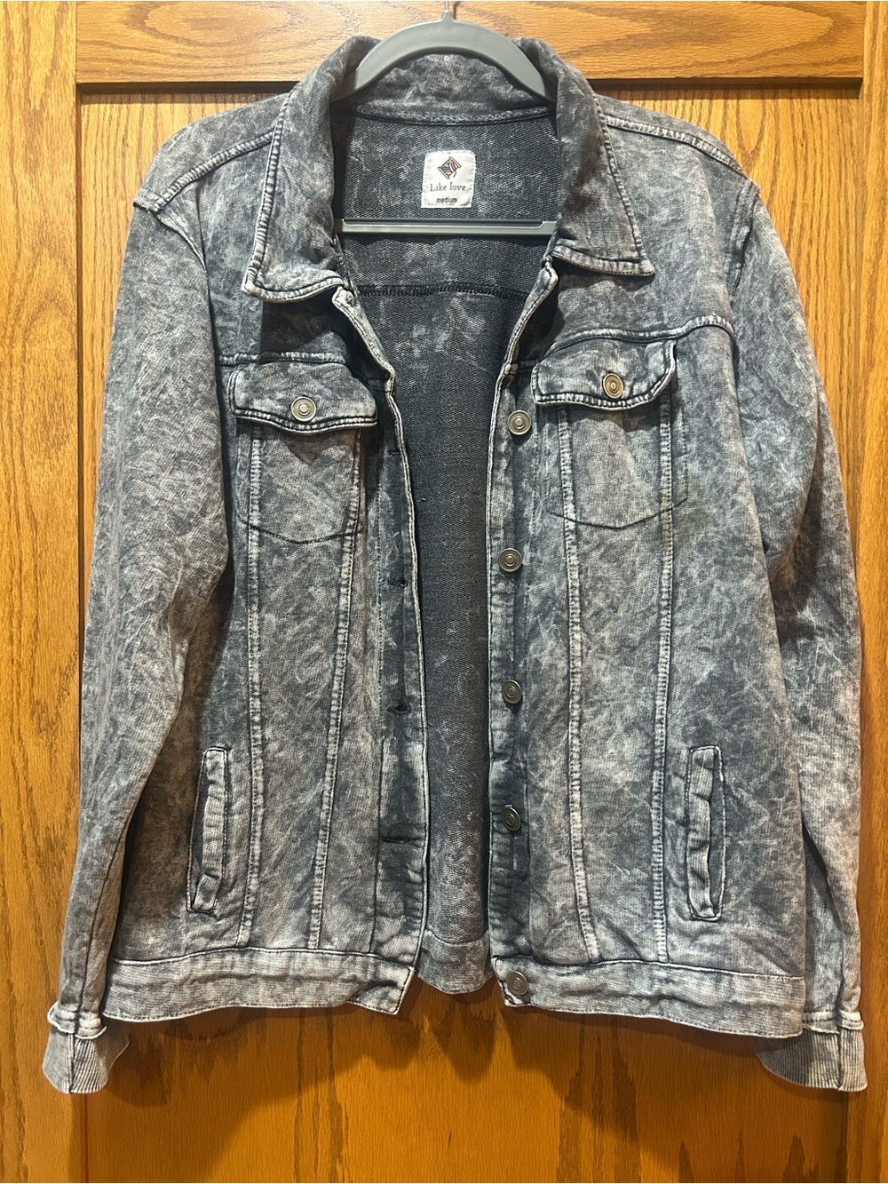 Lightweight Washed Black cotton Jacket by Like Love